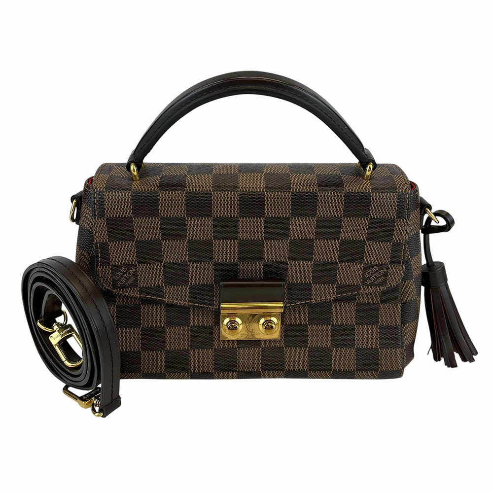 LOUIS VUITTON Croisette Shoulder Handbag Damier Canvas Brown